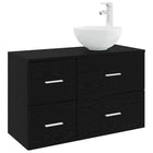 Badkamermeubelset zwart eiken 49,5x35x80 cm