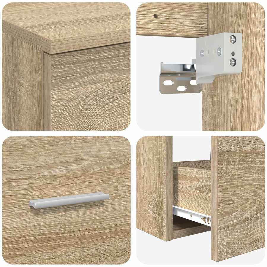 Badkamermeubelset 2 pcs Sonoma Eiken Bewerkt hout
