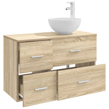 Badkamermeubelset 2 pcs Sonoma Eiken Bewerkt hout