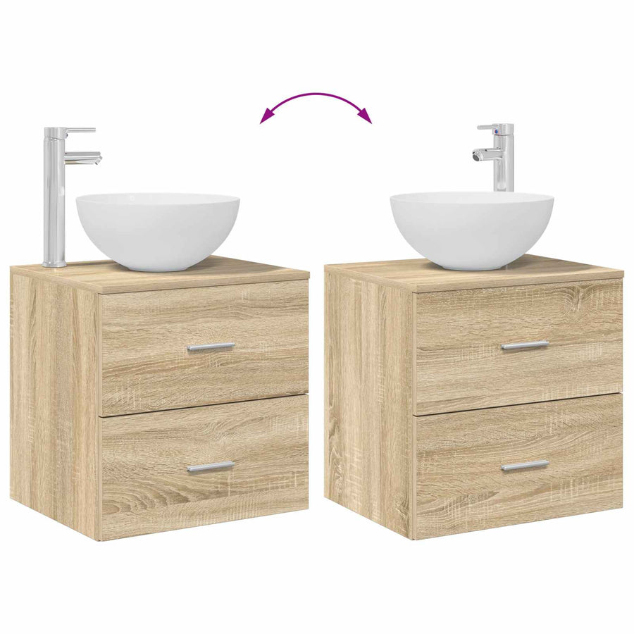 Badkamermeubelset 2 pcs Sonoma Eiken Bewerkt hout