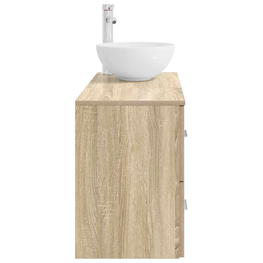 Badkamermeubelset 2 pcs Sonoma Eiken Bewerkt hout
