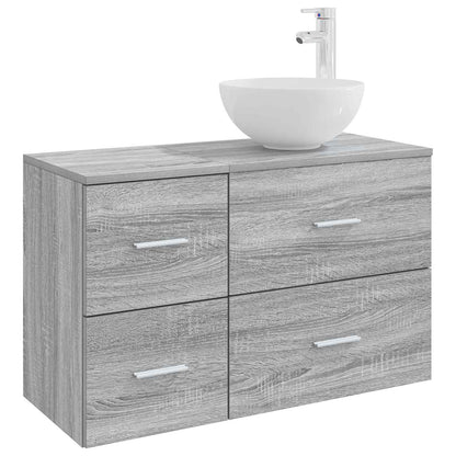 Badkamermeubelset 2 pcs Grijs Sonoma Bewerkt hout
