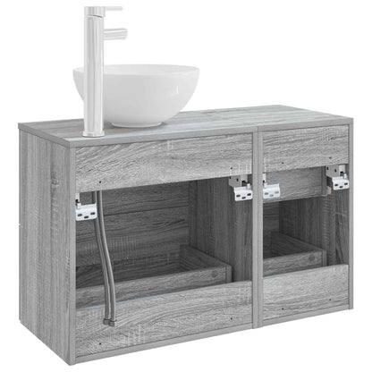 Badkamermeubelset 2 pcs Grijs Sonoma Bewerkt hout