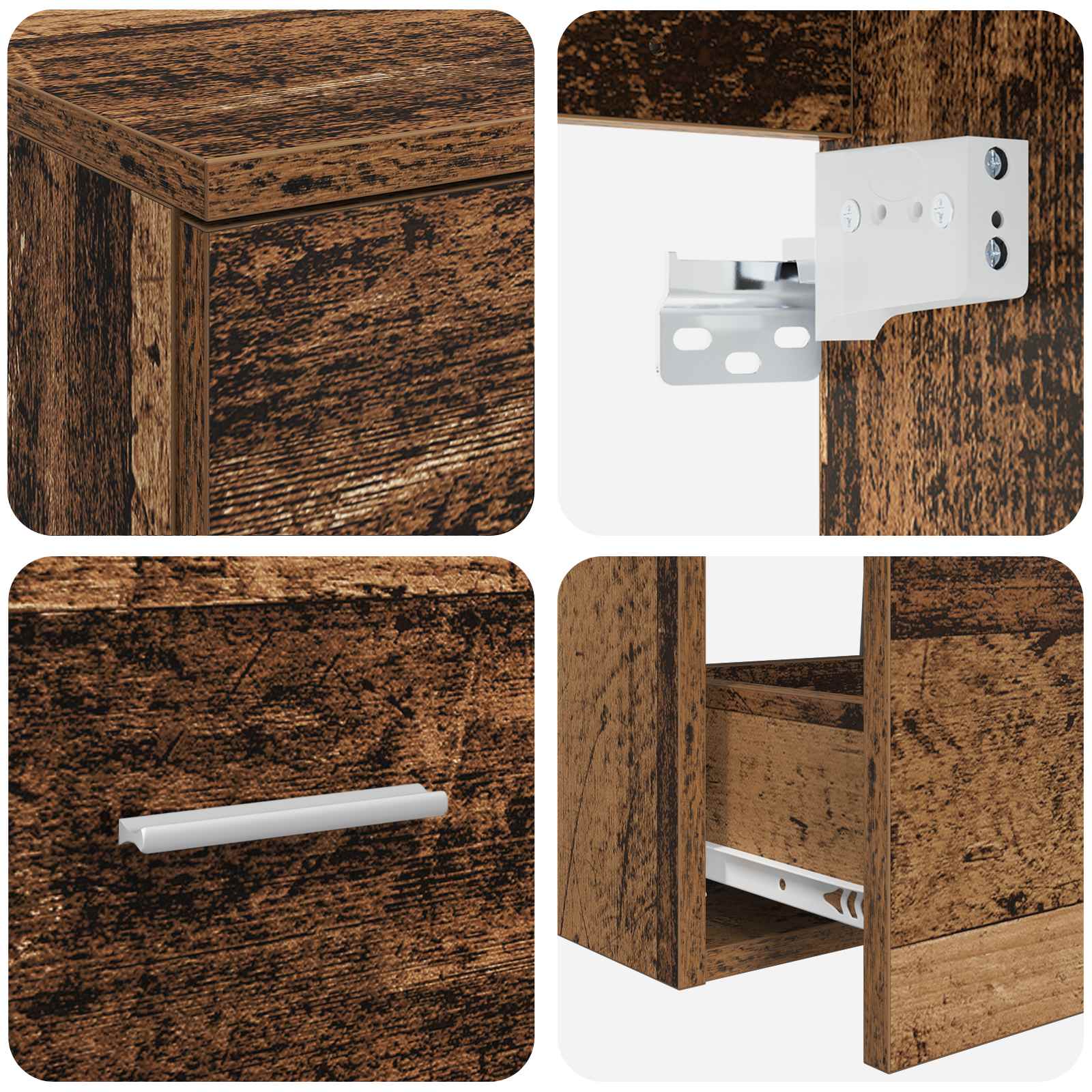 Badkamermeubelset 2 pcs Oud hout Bewerkt hout