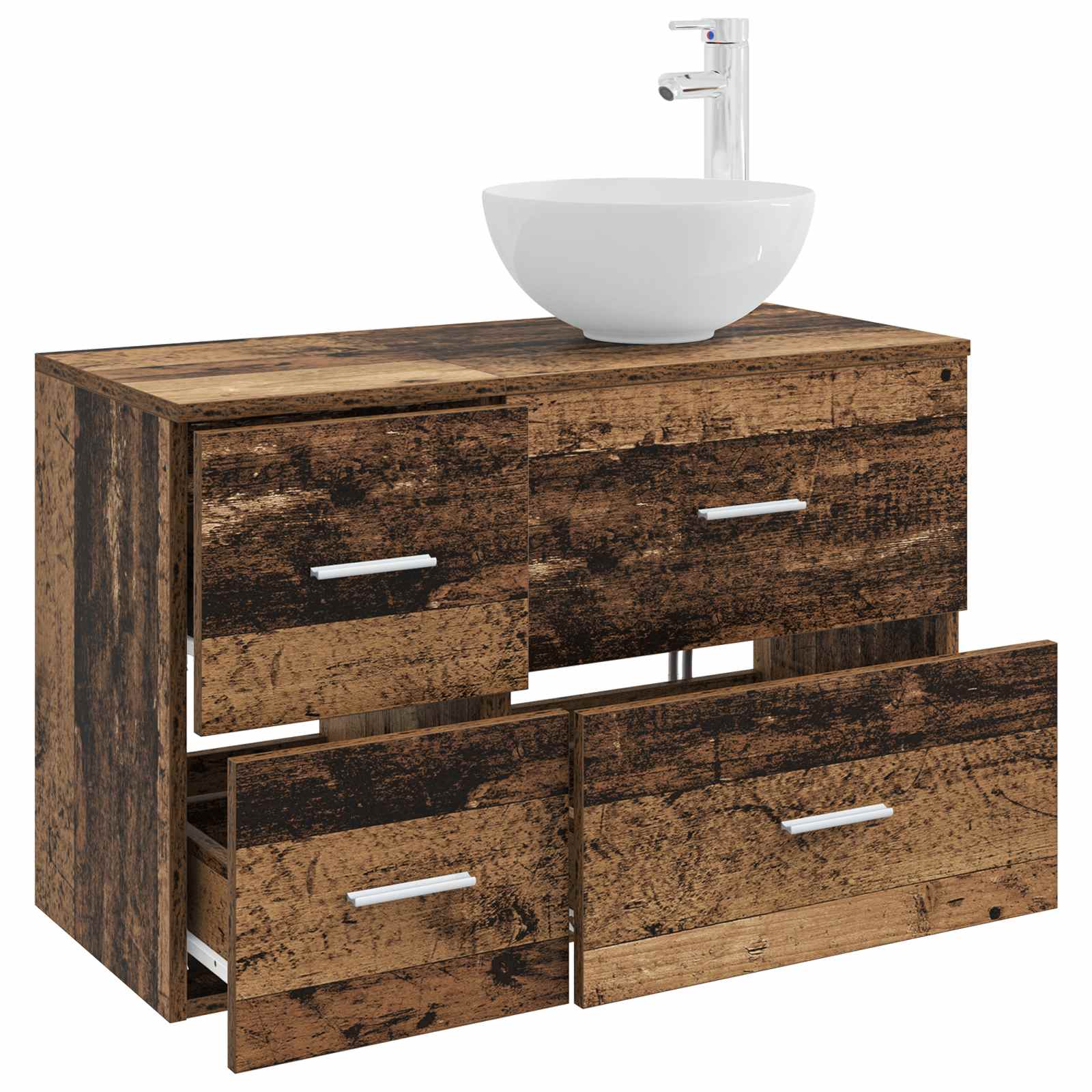 Badkamermeubelset 2 pcs Oud hout Bewerkt hout