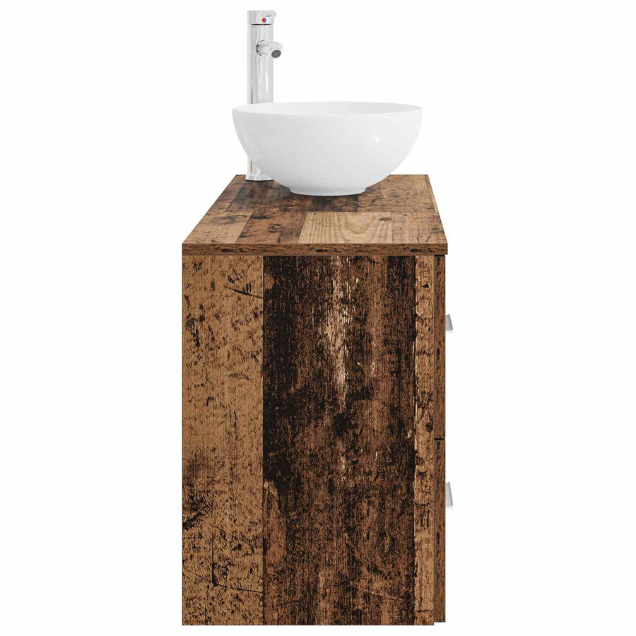 Badkamermeubelset 2 pcs Oud hout Bewerkt hout