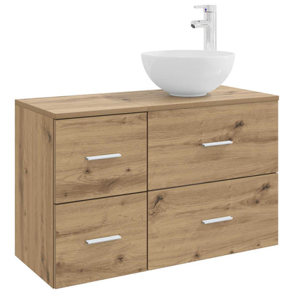 Badkamermeubelset 2 pcs Artisanaal eiken Bewerkt hout