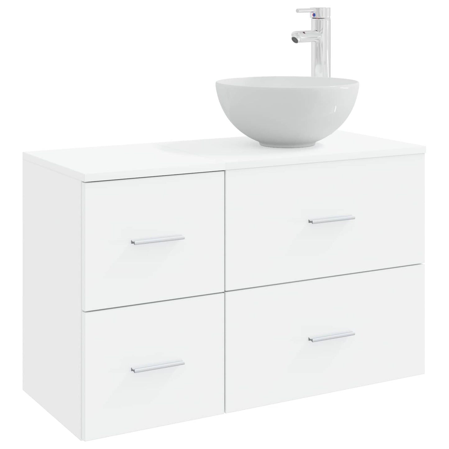 Badkamermeubelset 2 pcs Wit Bewerkt hout