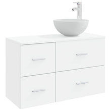 Badkamermeubelset 2 pcs Wit Bewerkt hout