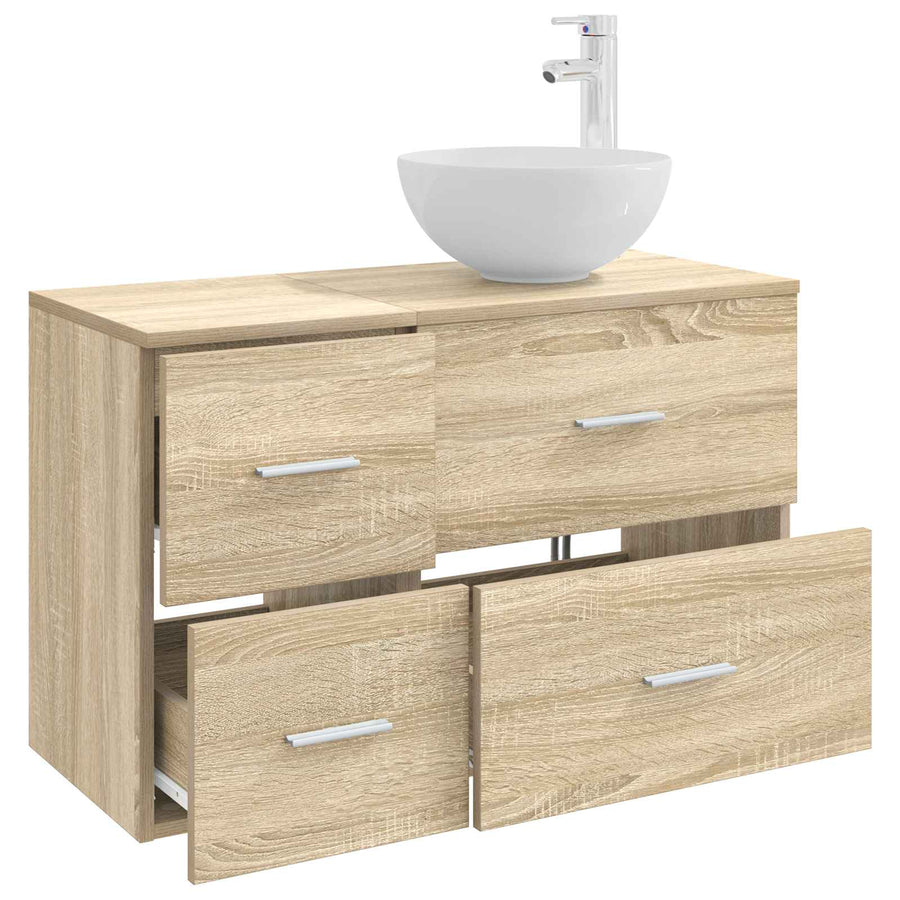 Badkamermeubelset 2 pcs Sonoma Eiken Bewerkt hout