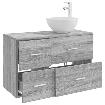 Badkamermeubelset 2 pcs Grijs Sonoma Bewerkt hout
