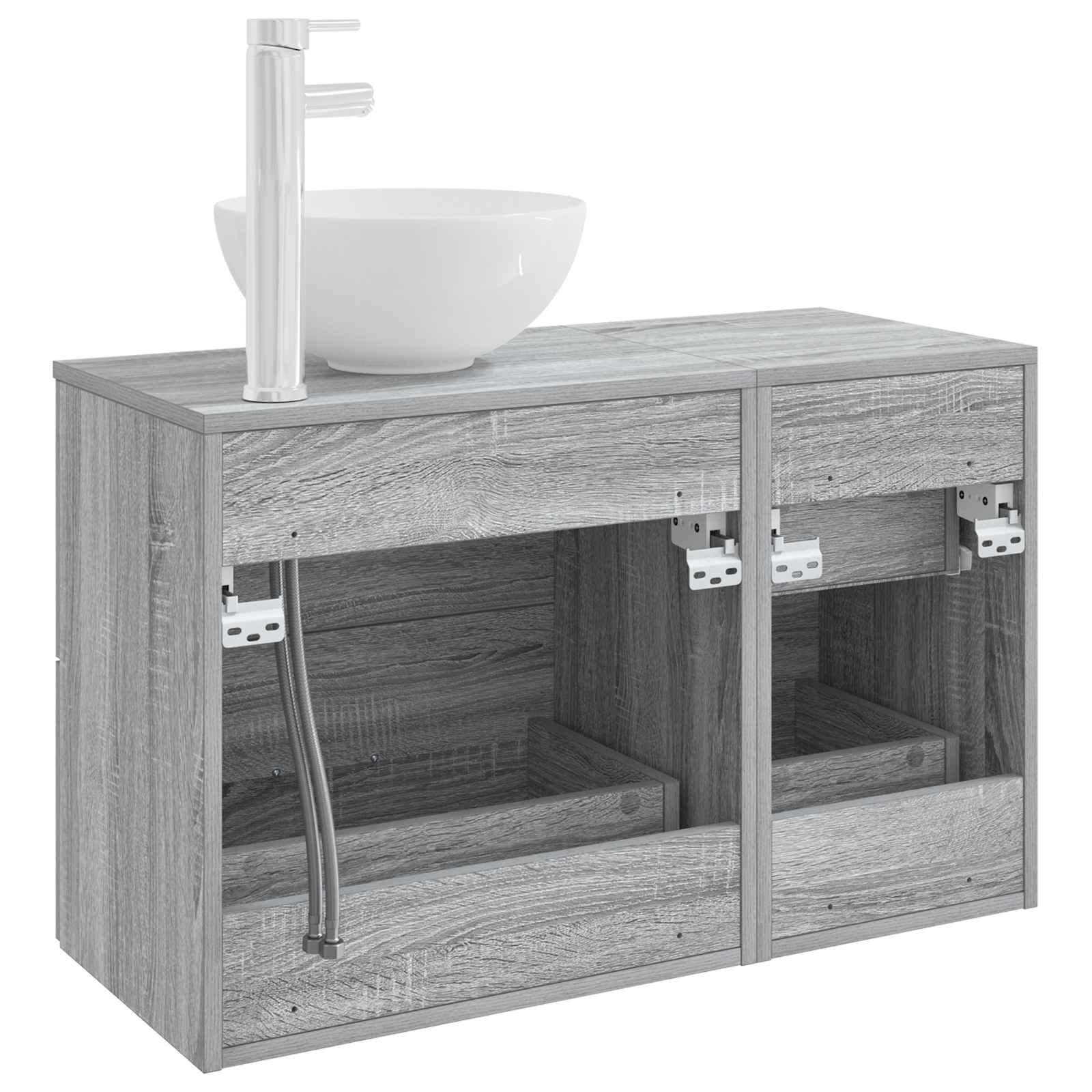 Badkamermeubelset 2 pcs Grijs Sonoma Bewerkt hout