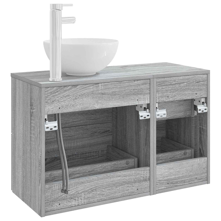Badkamermeubelset 2 pcs Grijs Sonoma Bewerkt hout