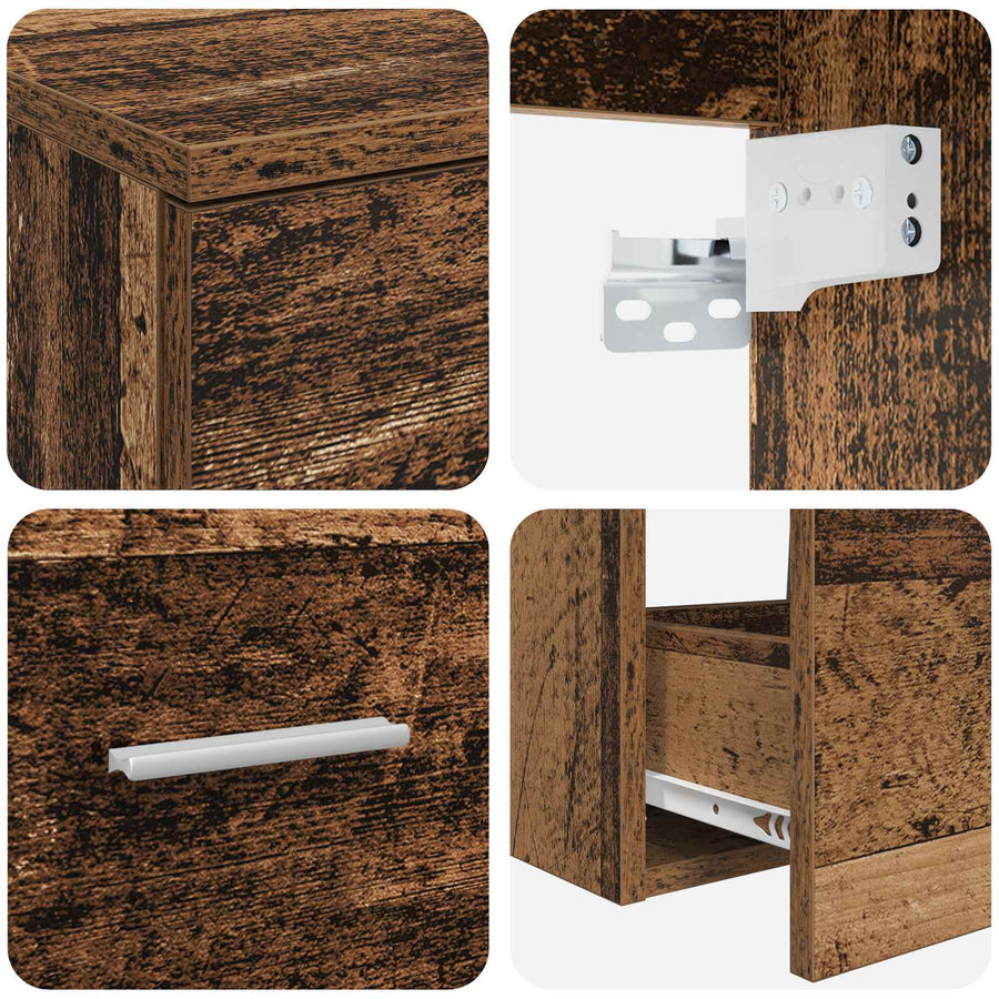 Badkamermeubelset 2 pcs Oud hout Bewerkt hout
