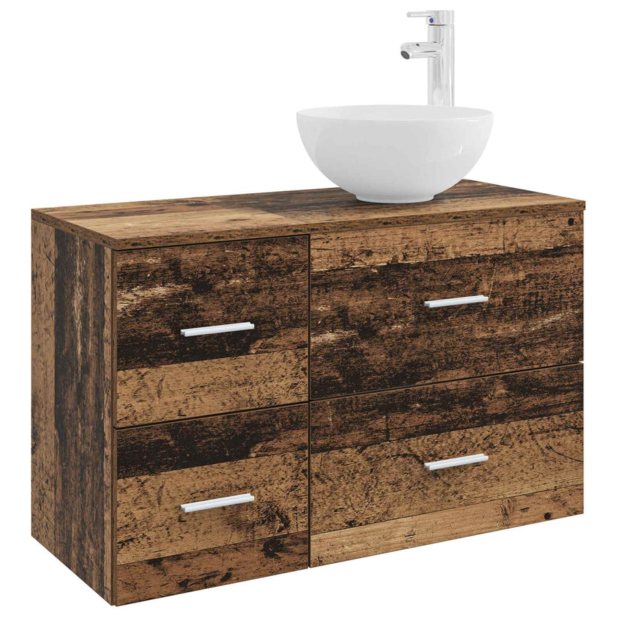 Badkamermeubelset 2 pcs Oud hout Bewerkt hout