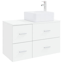 Badkamermeubelset 2 pcs Wit Bewerkt hout