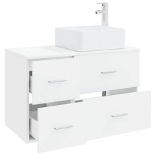 Badkamermeubelset 2 pcs Wit Bewerkt hout