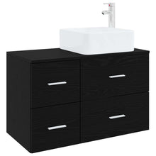 Badkamermeubelset 2 pcs Zwart eiken Bewerkt hout