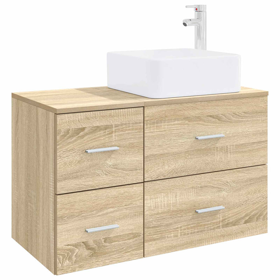 Badkamermeubelset 2 pcs Sonoma Eiken Bewerkt hout