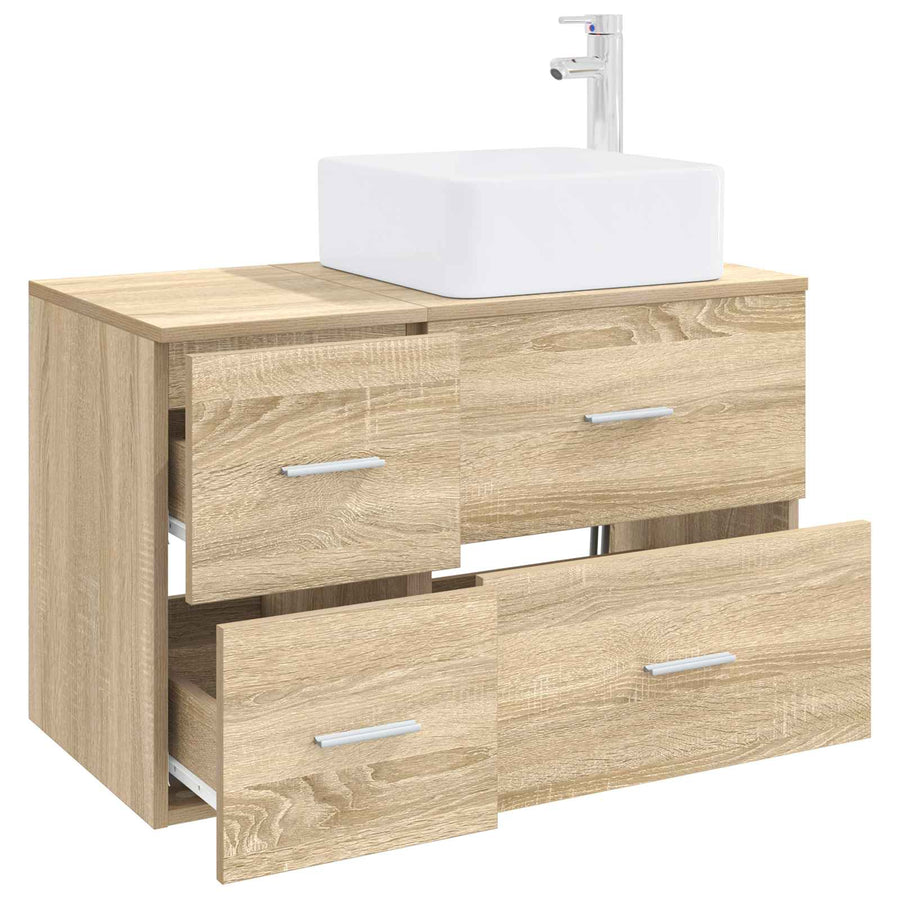 Badkamermeubelset 2 pcs Sonoma Eiken Bewerkt hout