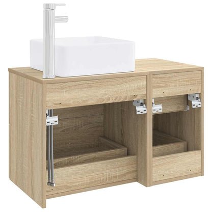Badkamermeubelset 2 pcs Sonoma Eiken Bewerkt hout