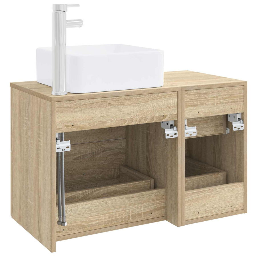 Badkamermeubelset 2 pcs Sonoma Eiken Bewerkt hout