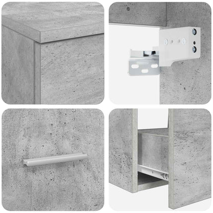 Badkamermeubelset 2 pcs Betongrijs Bewerkt hout