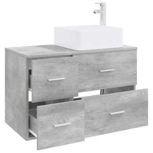 Badkamermeubelset 2 pcs Betongrijs Bewerkt hout