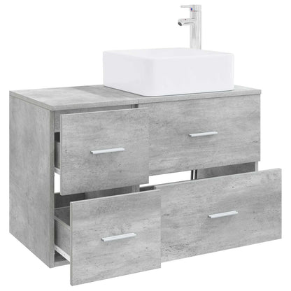 Badkamermeubelset 2 pcs Betongrijs Bewerkt hout