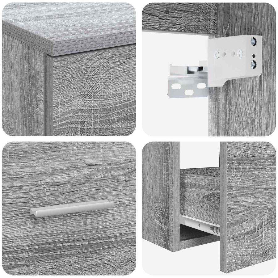 Badkamermeubelset 2 pcs Grijs Sonoma Bewerkt hout