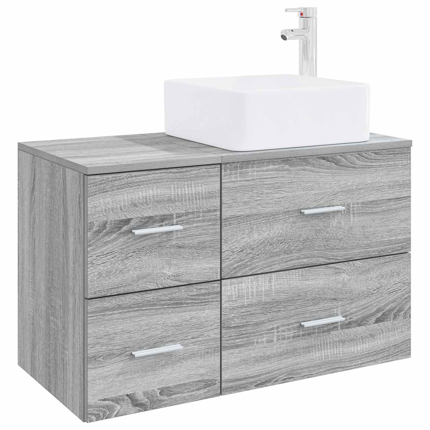 Badkamermeubelset 2 pcs Grijs Sonoma Bewerkt hout