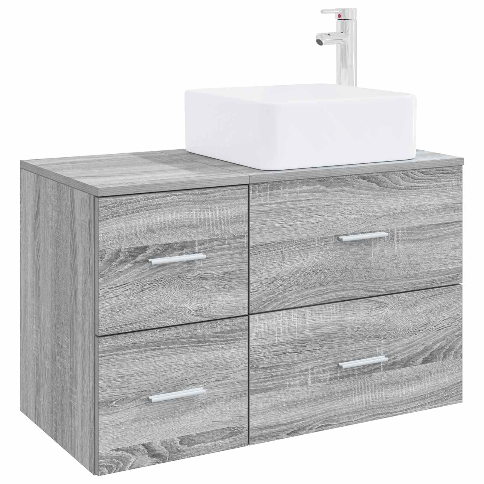 Badkamermeubelset 2 pcs Grijs Sonoma Bewerkt hout