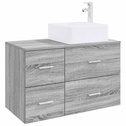 Badkamermeubelset 2 pcs Grijs Sonoma Bewerkt hout