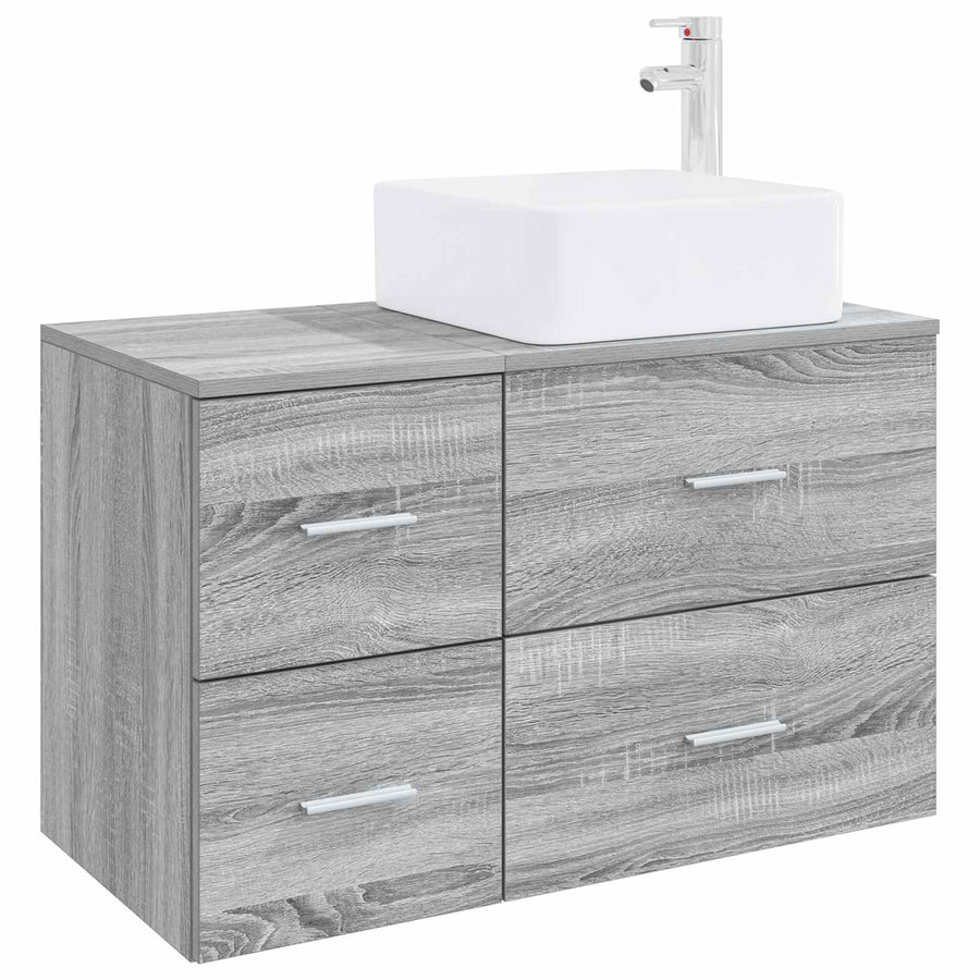 Badkamermeubelset 2 pcs Grijs Sonoma Bewerkt hout