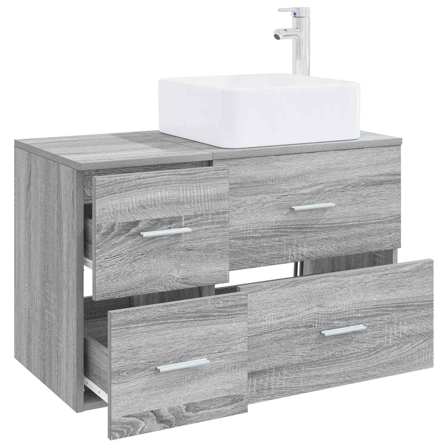 Badkamermeubelset 2 pcs Grijs Sonoma Bewerkt hout