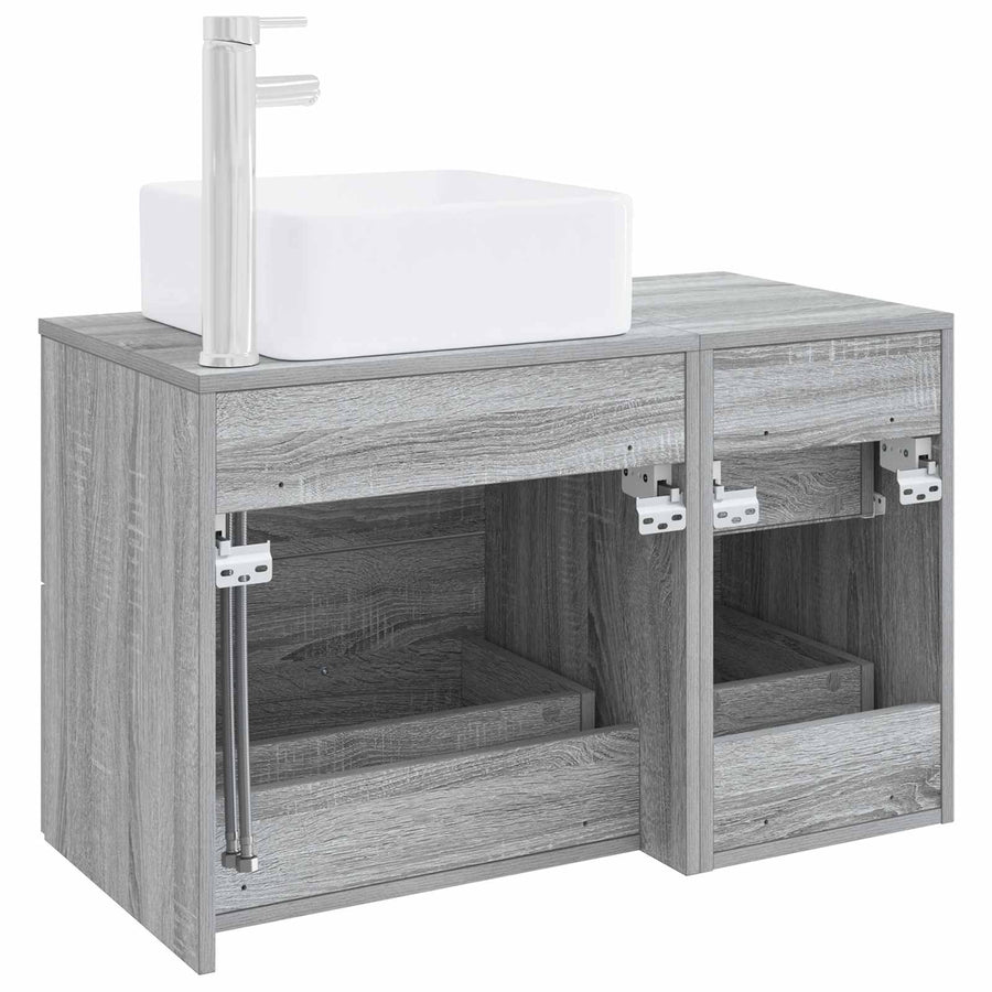 Badkamermeubelset 2 pcs Grijs Sonoma Bewerkt hout