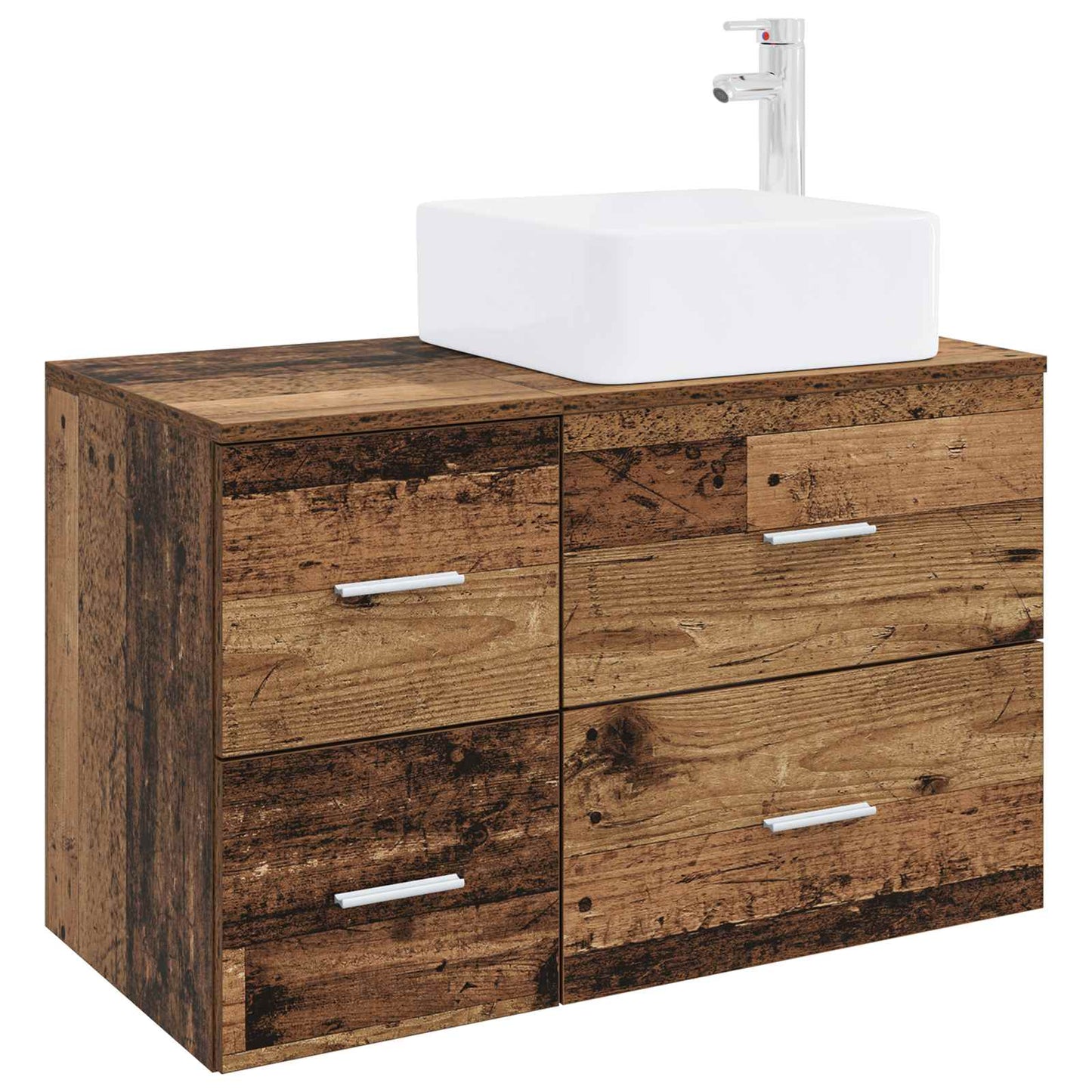 Badkamermeubelset 2 pcs Oud hout Bewerkt hout
