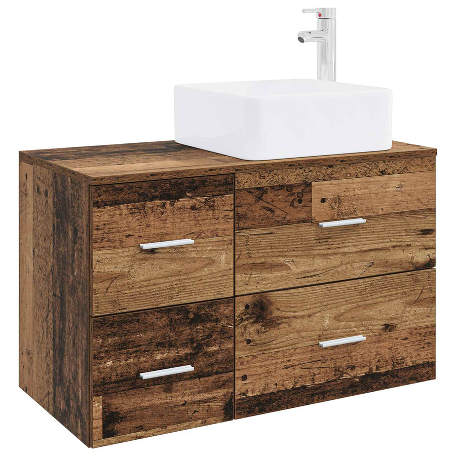 Badkamermeubelset 2 pcs Oud hout Bewerkt hout