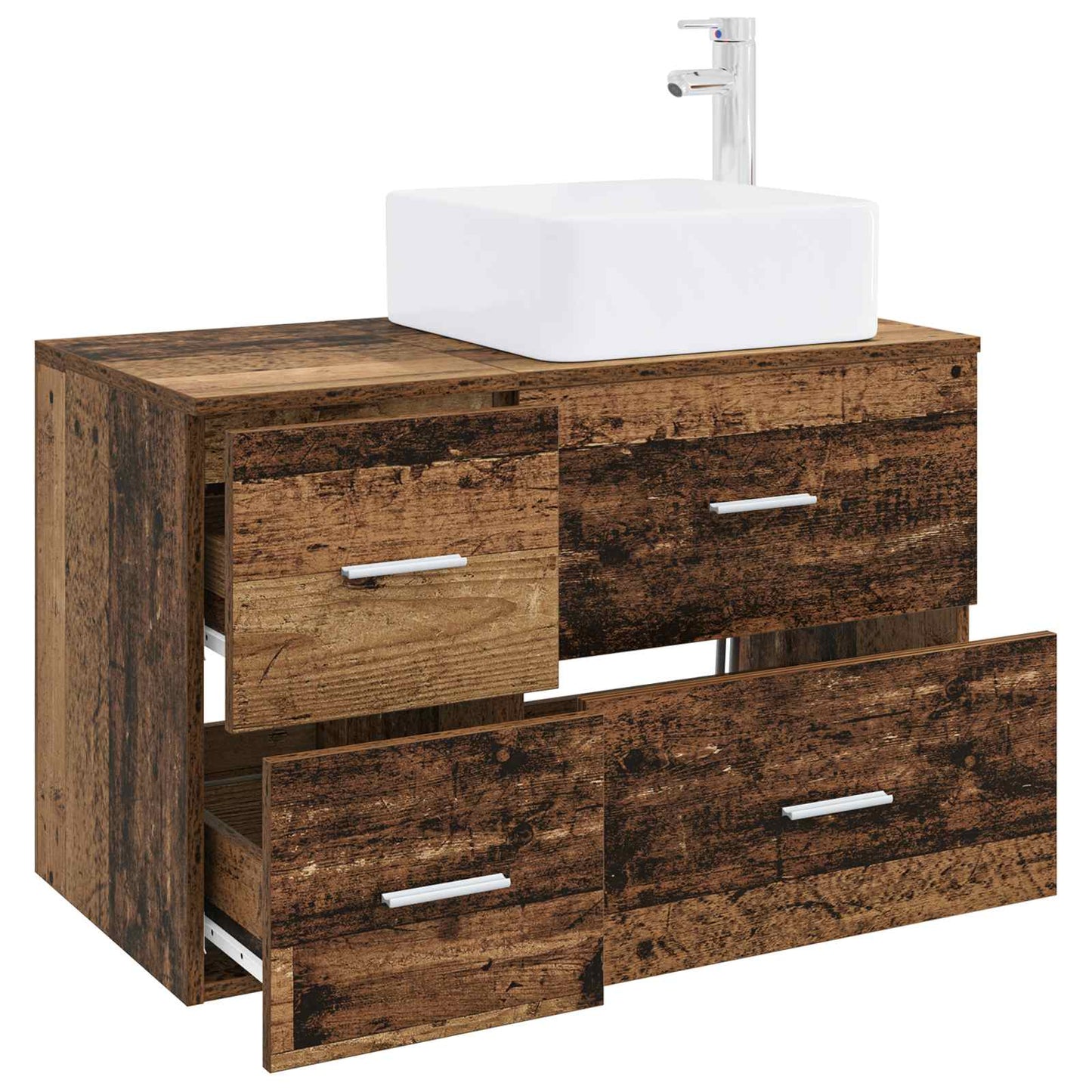 Badkamermeubelset 2 pcs Oud hout Bewerkt hout