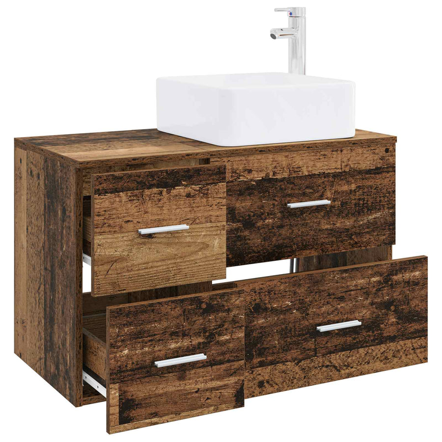 Badkamermeubelset 2 pcs Oud hout Bewerkt hout