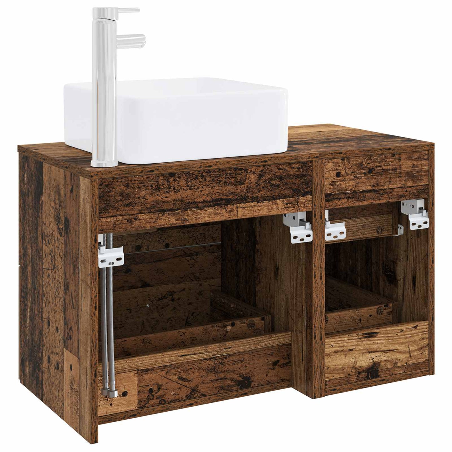 Badkamermeubelset 2 pcs Oud hout Bewerkt hout