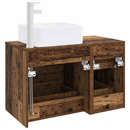 Badkamermeubelset 2 pcs Oud hout Bewerkt hout