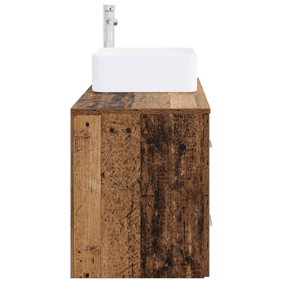 Badkamermeubelset 2 pcs Oud hout Bewerkt hout