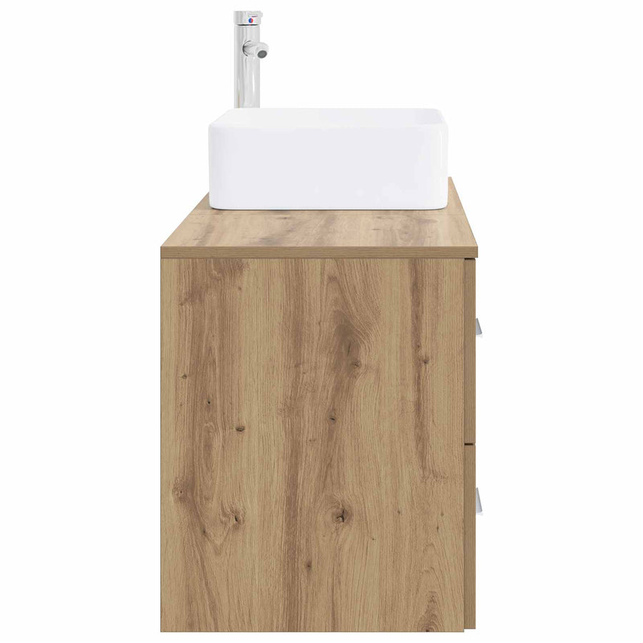 Badkamermeubelset 2 pcs Artisanaal eiken Bewerkt hout