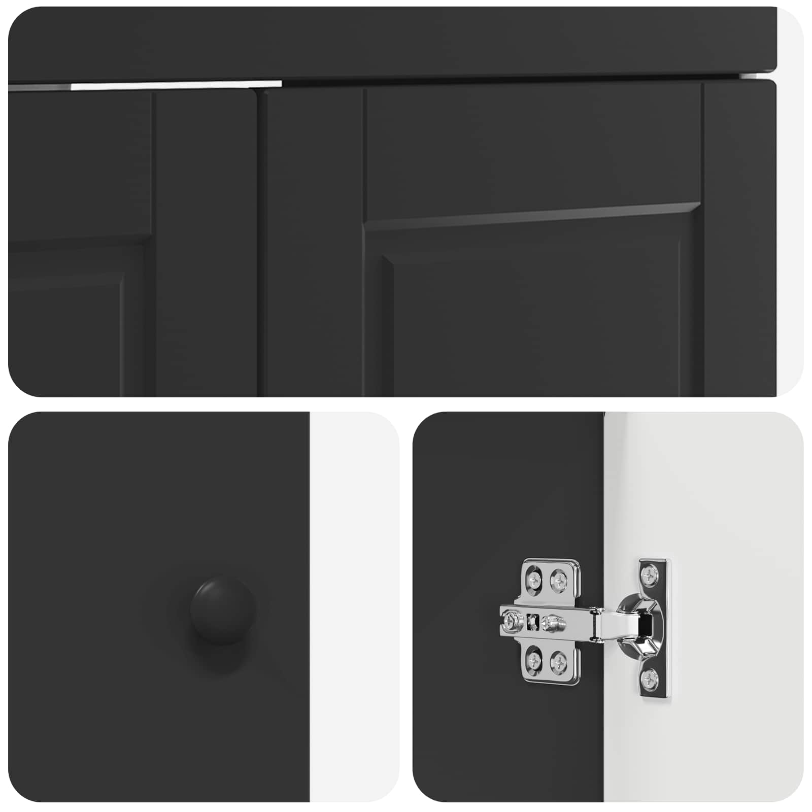 Badkamermeubelset Zwart 56 x 37,5 x 81 cm Bewerkt hout