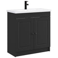 Badkamermeubelset Zwart 56 x 37,5 x 81 cm Bewerkt hout