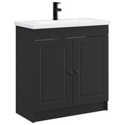Badkamermeubelset 56x37,5x81 cm zwart bewerkt hout
