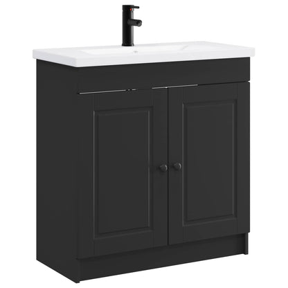 Badkamermeubelset Zwart 56 x 37,5 x 81 cm Bewerkt hout