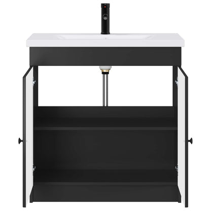 Badkamermeubelset Zwart 56 x 37,5 x 81 cm Bewerkt hout
