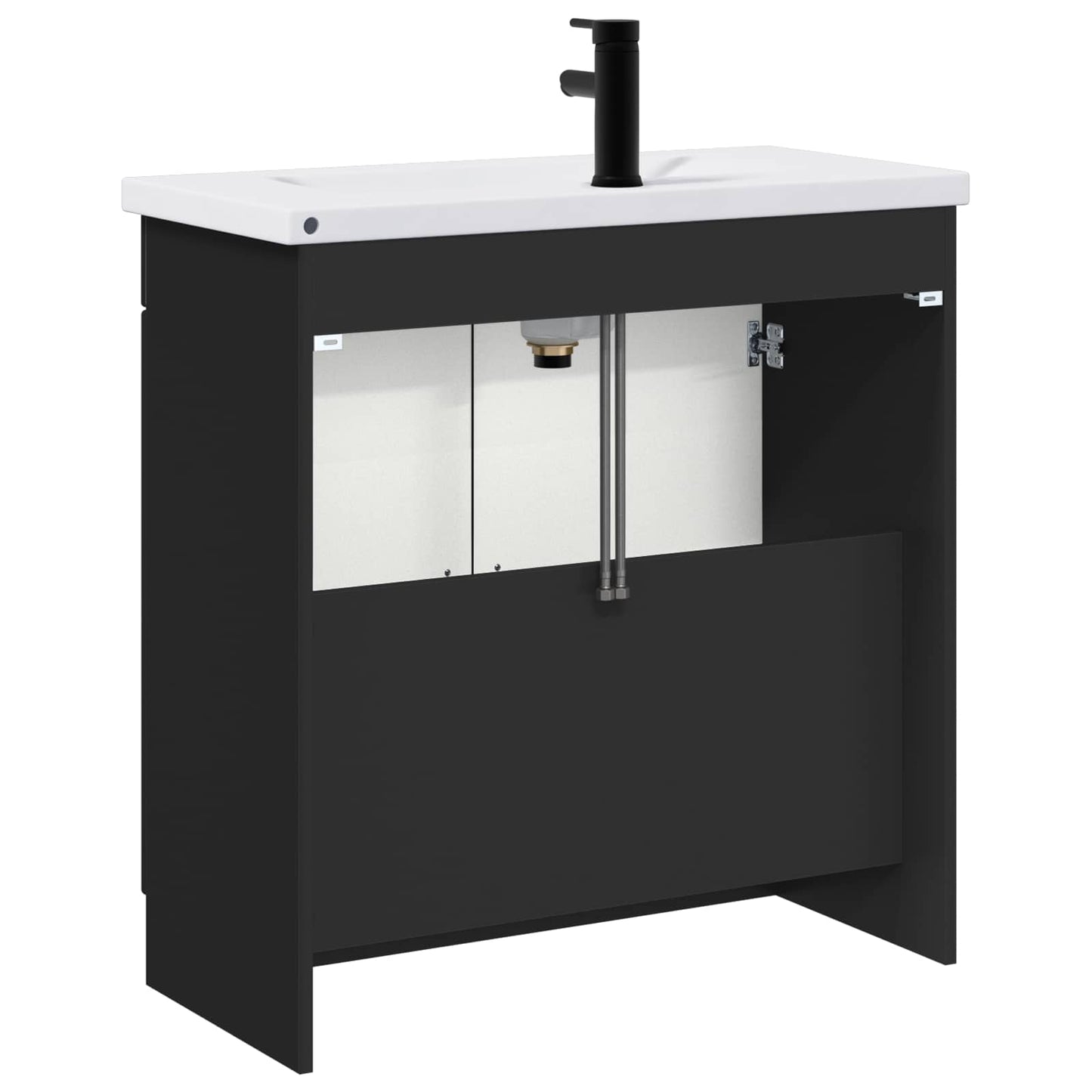 Badkamermeubelset Zwart 56 x 37,5 x 81 cm Bewerkt hout